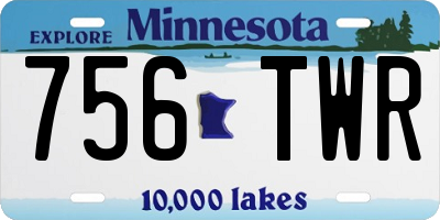 MN license plate 756TWR