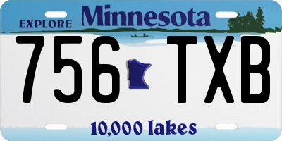 MN license plate 756TXB