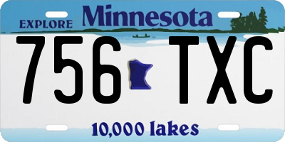 MN license plate 756TXC