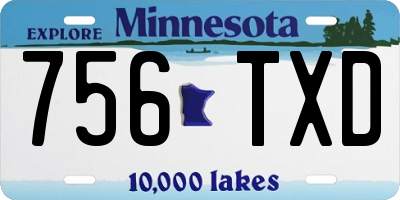 MN license plate 756TXD