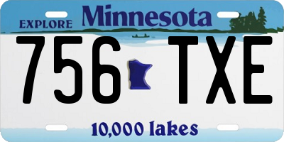 MN license plate 756TXE