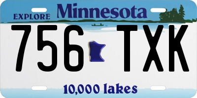 MN license plate 756TXK