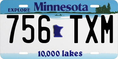 MN license plate 756TXM