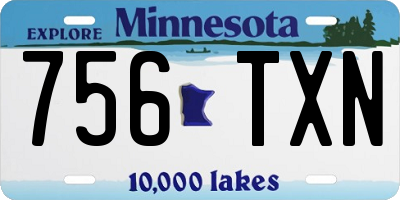 MN license plate 756TXN