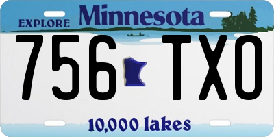 MN license plate 756TXO