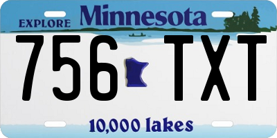 MN license plate 756TXT