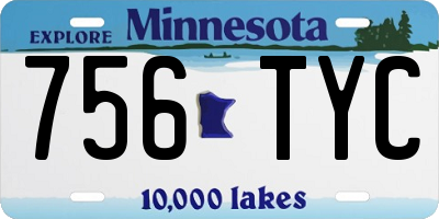 MN license plate 756TYC