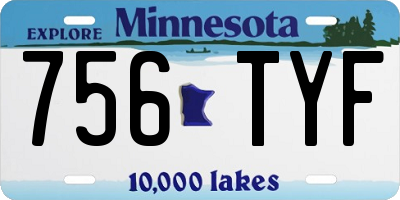 MN license plate 756TYF