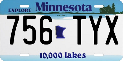 MN license plate 756TYX