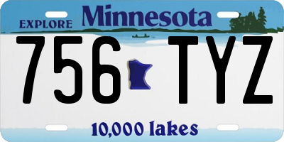 MN license plate 756TYZ