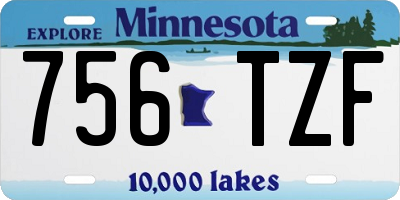 MN license plate 756TZF