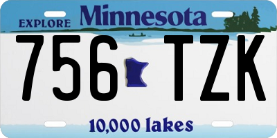MN license plate 756TZK
