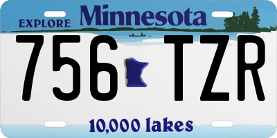 MN license plate 756TZR