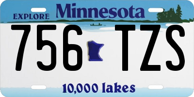 MN license plate 756TZS