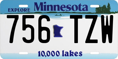 MN license plate 756TZW