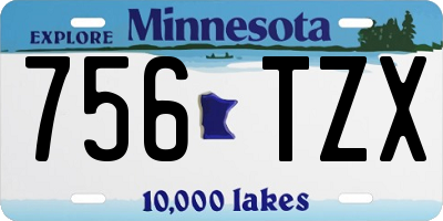 MN license plate 756TZX