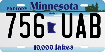 MN license plate 756UAB