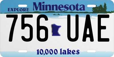 MN license plate 756UAE
