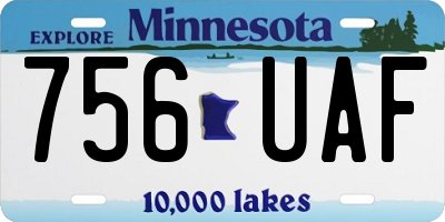MN license plate 756UAF