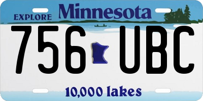 MN license plate 756UBC