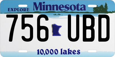 MN license plate 756UBD