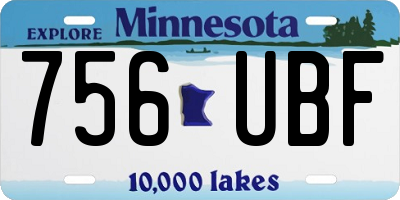 MN license plate 756UBF