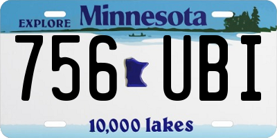 MN license plate 756UBI