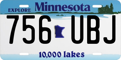MN license plate 756UBJ