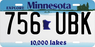 MN license plate 756UBK