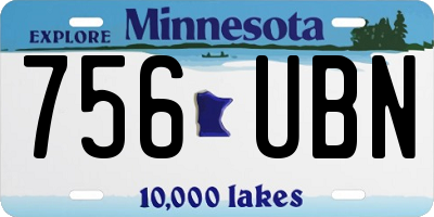 MN license plate 756UBN