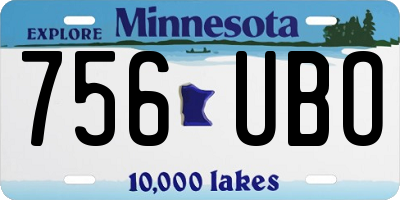 MN license plate 756UBO