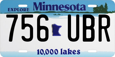 MN license plate 756UBR