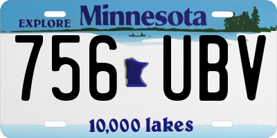 MN license plate 756UBV