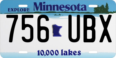 MN license plate 756UBX