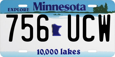 MN license plate 756UCW