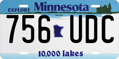 MN license plate 756UDC