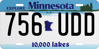 MN license plate 756UDD