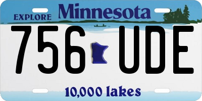 MN license plate 756UDE