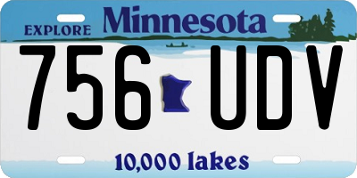 MN license plate 756UDV