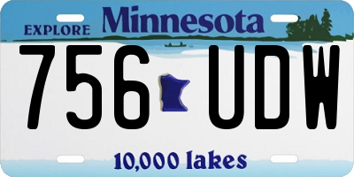 MN license plate 756UDW