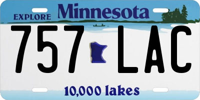 MN license plate 757LAC