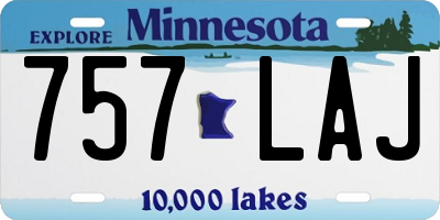 MN license plate 757LAJ