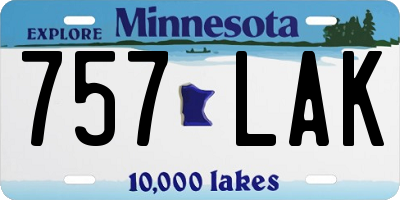 MN license plate 757LAK