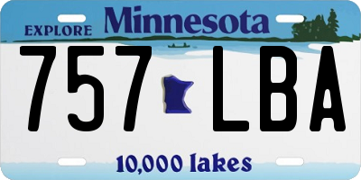 MN license plate 757LBA