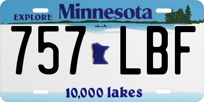 MN license plate 757LBF