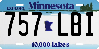 MN license plate 757LBI