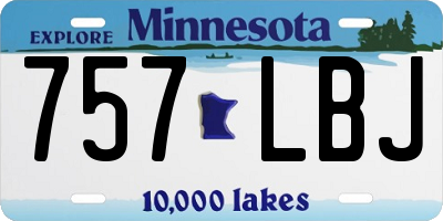 MN license plate 757LBJ