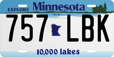 MN license plate 757LBK