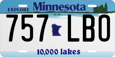MN license plate 757LBO