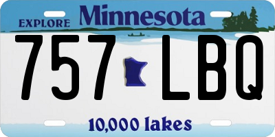 MN license plate 757LBQ
